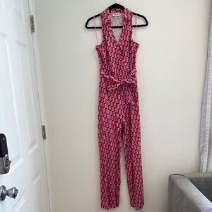 DVF for Target - Geometric Jumpsuit - Pink and Red - Size S